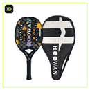 Raquete de Beach Tennis Hoowan Buckmie 18K em fibra de carbono colorida com capa protetora