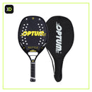 Raquete de Beach Tennis Optum Battle 12K em fibra de carbono com capa protetora