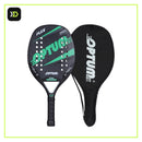 Raquete de Beach Tennis Optum Flex em fibra de carbono verde com capa protetora