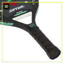 Detalhe do cabo e do grip da raquete Optum Flex